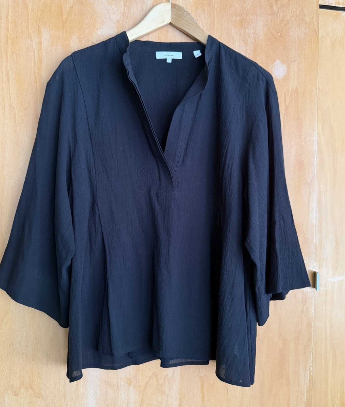 Vince 100% Cotton Lightweight Black Blouse Size Large
